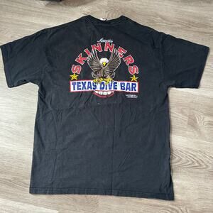 Jerzees Vintage auntie skinners texas dive bar biker tshirt graphic Large